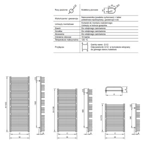 Grzejnik drabinkowy Irys (I) Karta techniczna