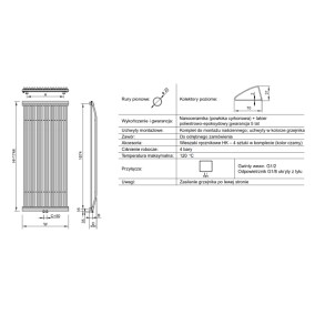 Grzejnik dekoracyjny Capri (C) karta specyfikacyjna