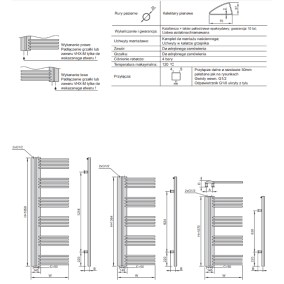 Grzejnik dekoracyjny Elit Universal EU karta techniczna