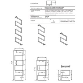 Grzejnik z serii Create Ruban RB Karta ze specyfikacją techniczną